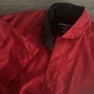 FootJoy DryJoy  FJ Jacket Mens Red Golf Windbreaker Pullover Size XL‎